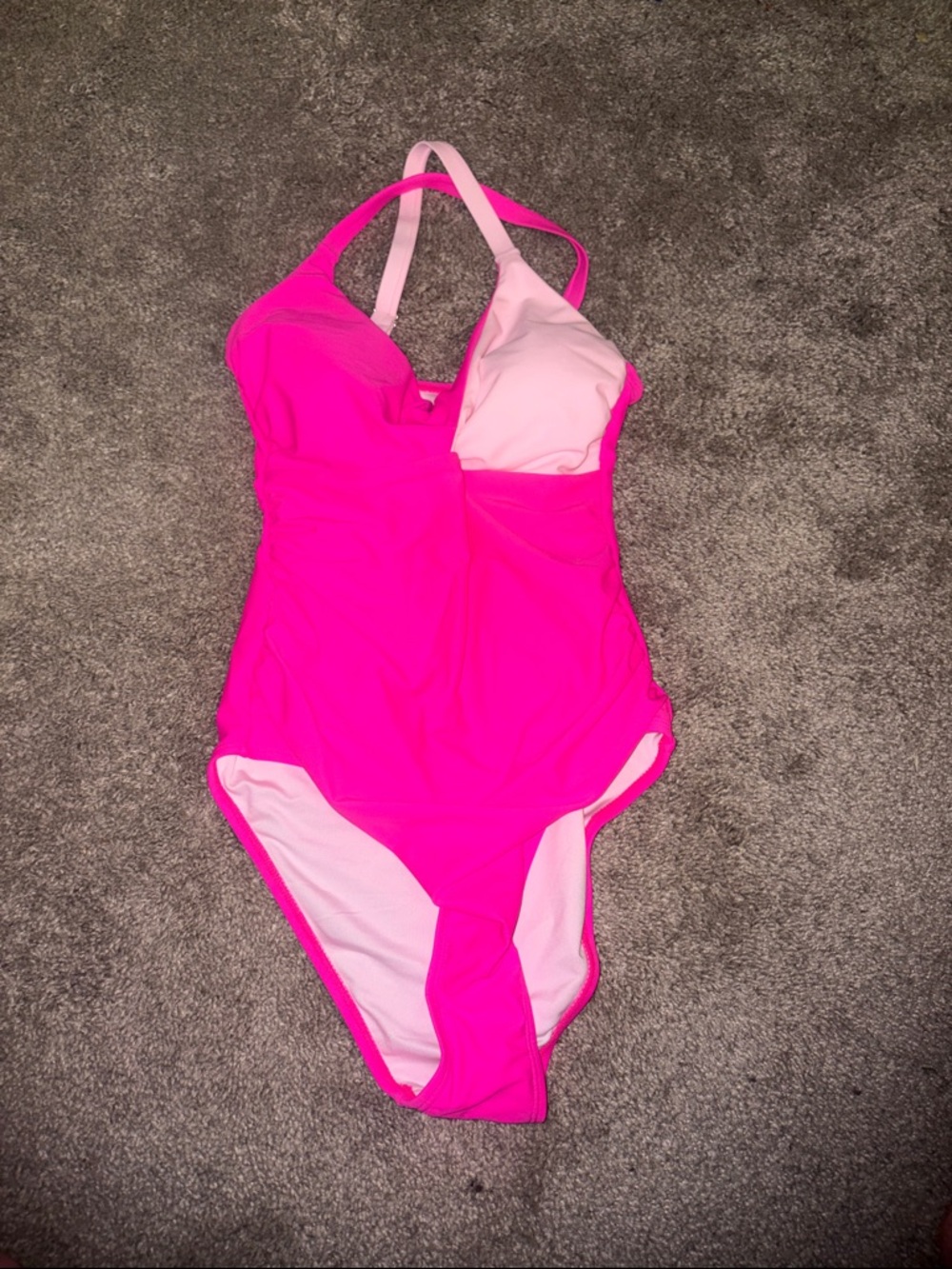 Women’s color block Hot Pink One-Piece Swimsuit size small